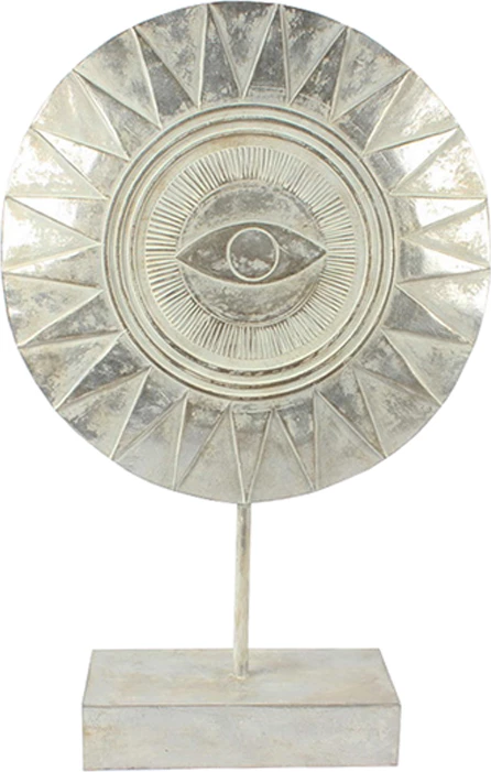 Dekor Nigeria totem, polirezine, argjend antik, 26x8x40cm