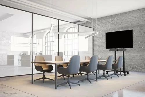 Set mbajtëse/raft për videobar Neomounts AV30-500BL, për ekrane 43–110 inç, VESA 200x200–800x600, max 10 kg, e zezë