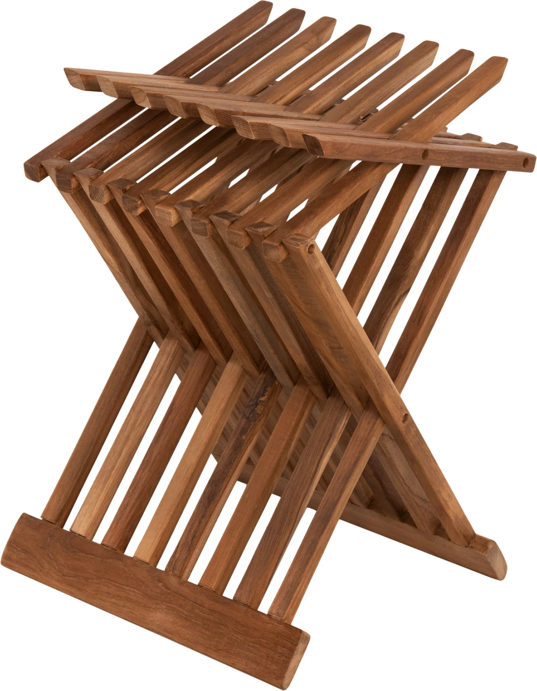 Tavolinë anësore e palosshme, dru tik, ngjyrë natyrale, FH7896, 40x33x45 cm