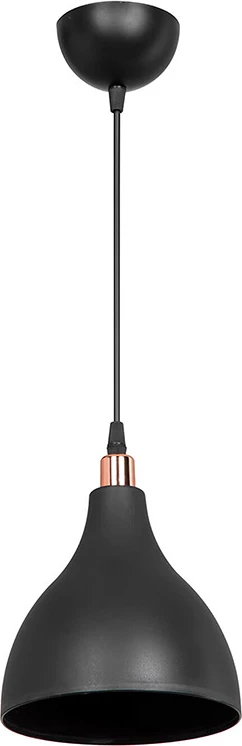 Llambë tavani Lofty, e zezë me detaje të arta, E27, 18x22cm