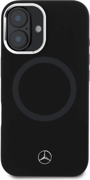 Mbështjellës Mercedes MEHMP16S23SUTTK për iPhone 16 6.1", silikon, MagSafe, zi