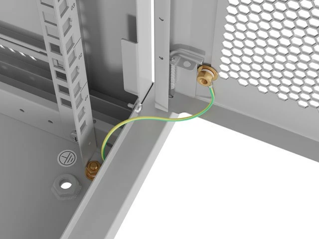 Kabinet rack muri 19", Lanberg WF01-6409-23S, 9U, 600x450 mm, derë e perforuar, Flat Pack, gri RAL 7035
