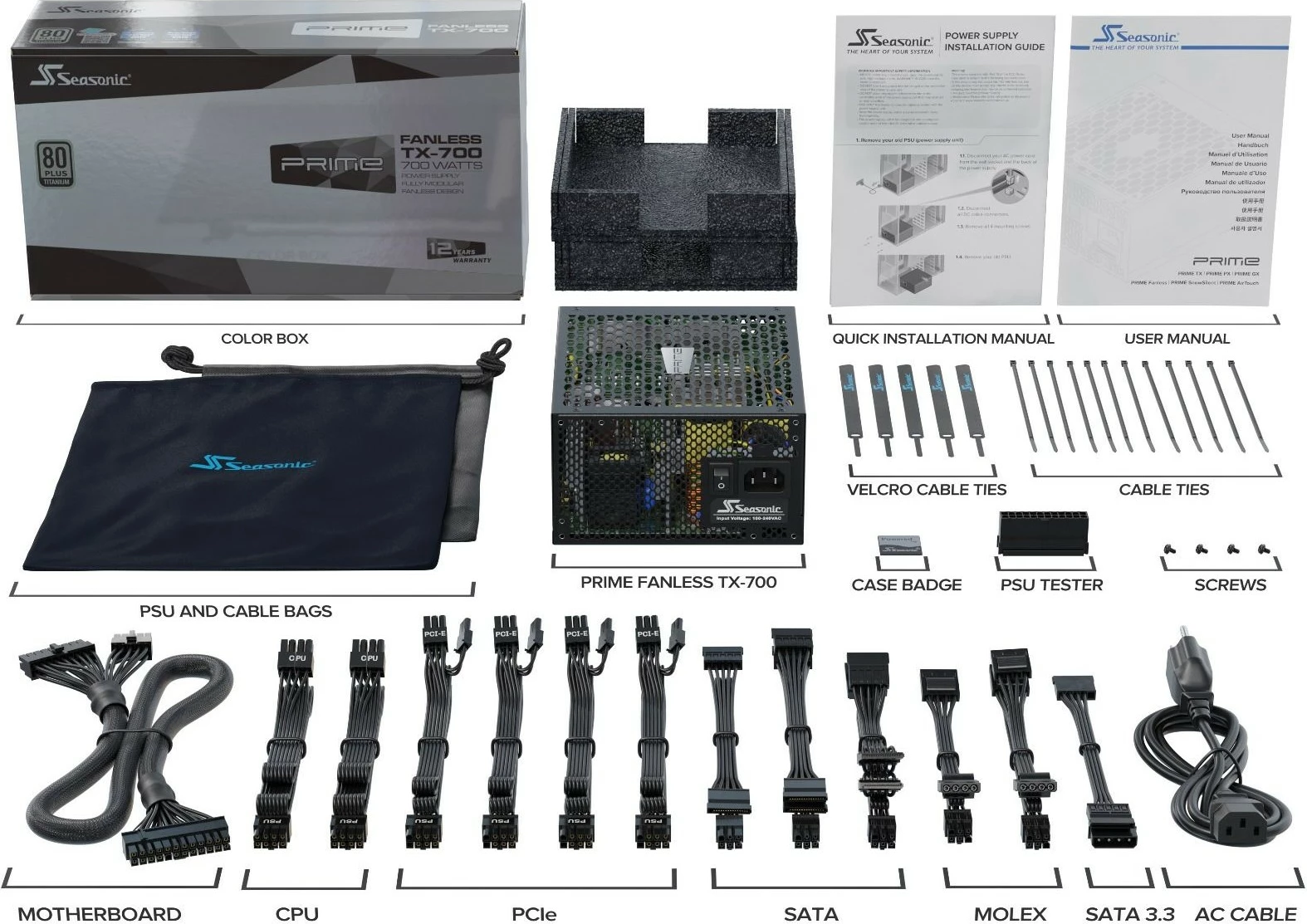 Furnizues energjie Sea Sonic PRIME Fanless TX, 700 W, Titanium