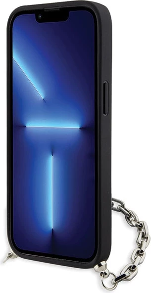 Mbështjellës Karl Lagerfeld KLHCP14SSACKLHPK për iPhone 14 6.1", zinxhir, e zezë