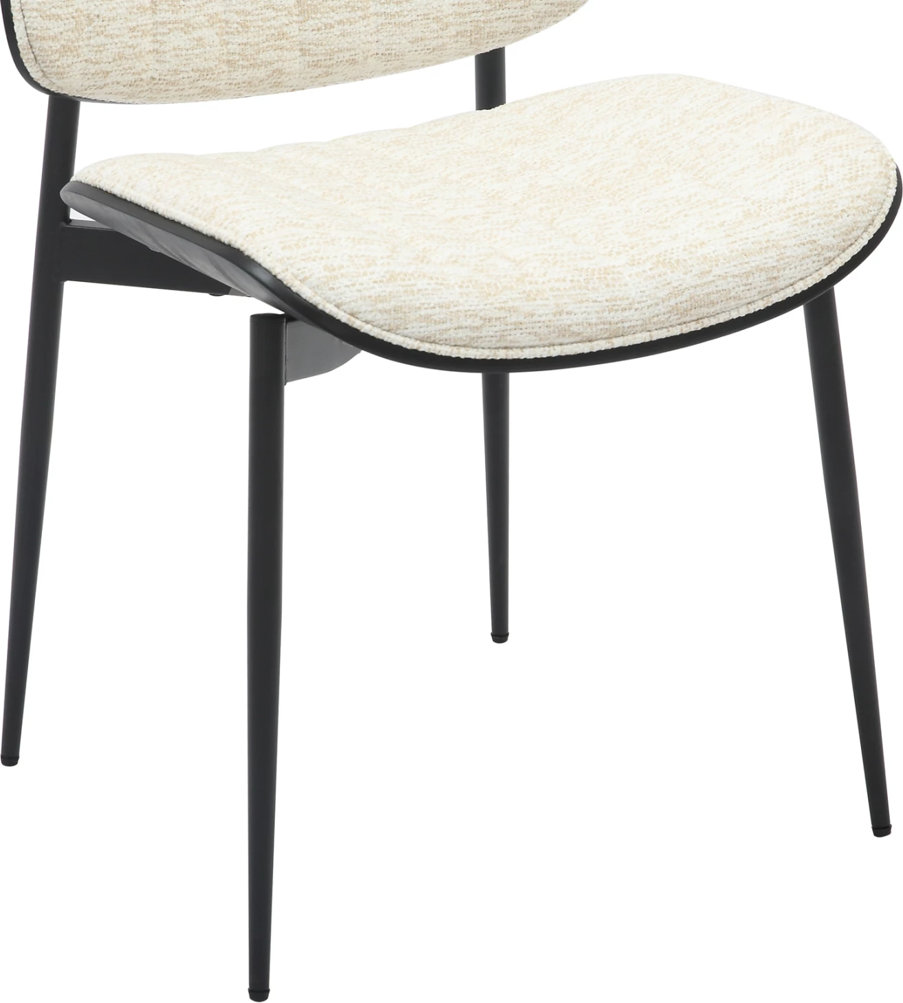 Karrige për ngrënie CONTI FH9983.02, metal i zi & dru i përpunuar, pëlhurë e kremtë, 48.5x56x82.5 cm, set prej 2 copash