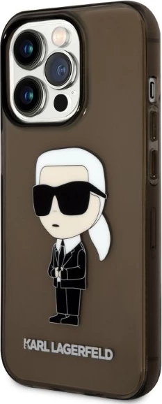 Mbështjellës Karl Lagerfeld Ikonik Karl për iPhone 14 Pro Max, i zi
