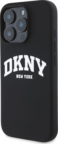 Mbështjellës DKNY për iPhone 16 Pro, MagSafe, silikon, i zi