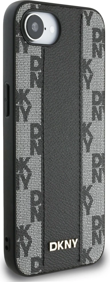 Mbështjellës DKNY për iPhone 16e, lëkurë ekologjike, MagSafe, i zi