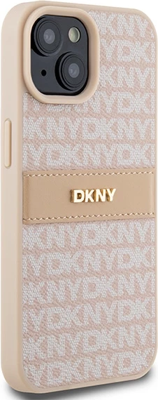 Mbështjellës DKNY Mono Stripe & Metal Logo për iPhone 15/14/13, Rozë