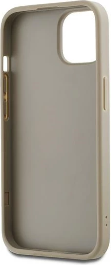 Mbështjellës DKNY Wrist Strap Stock Logo për iPhone 15 Plus, bezhë