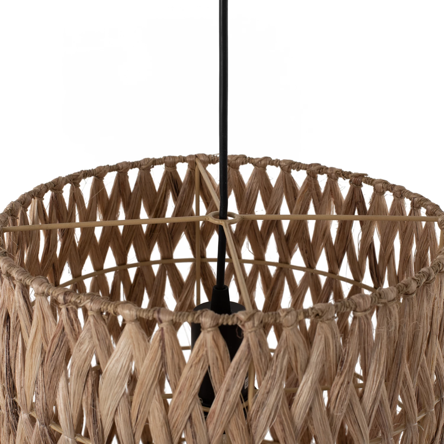 Llambë varëse tavani me kapak cilindrik prej fibrash abaka, ngjyrë natyrale, 30x30x40H cm, FH7781