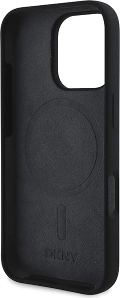 Mbështjellës DKNY për iPhone 16 Pro, MagSafe, silikon, i zi