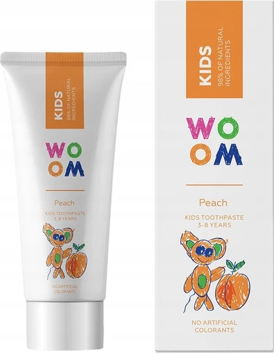Pasta dhëmbësh për fëmijë Woom Kids Peach 50ml