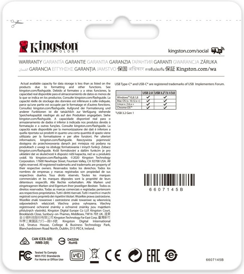 Pendrive Kingston DataTraveler 70, 256GB, USB-C 3.2 Gen1, Zi