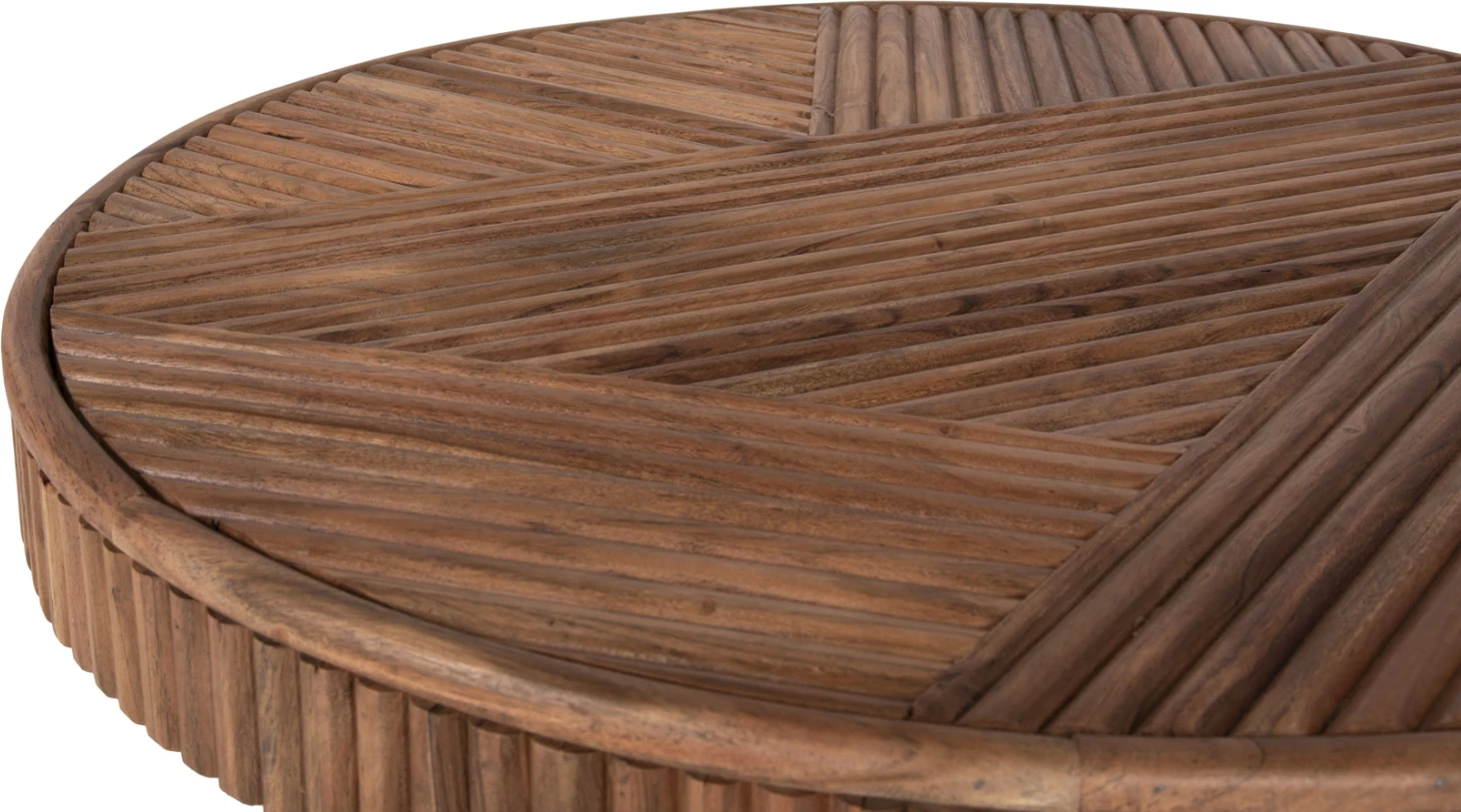 Tavolinë kafeje rrethore RANNE, dru akacie, ngjyrë natyrale, Φ80x38H cm