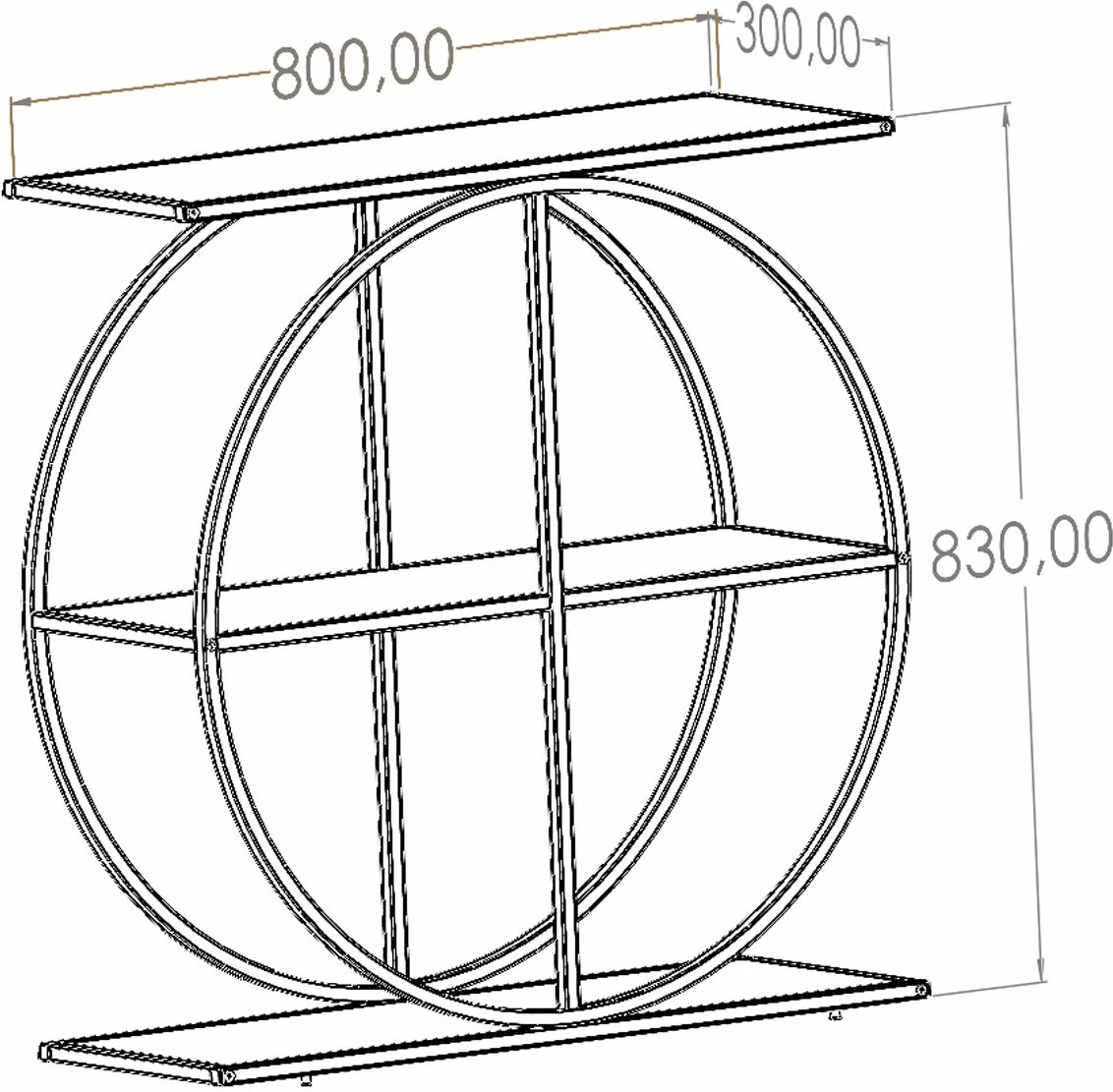 Komodë Hanah Home, ngjyrë Atlantic Pine, xham transparent