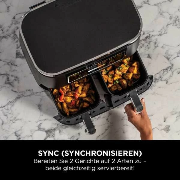 Furrë me ajër Ninja Foodi AF200EU, 7.6L, 2 shporta, 2400W, e zezë