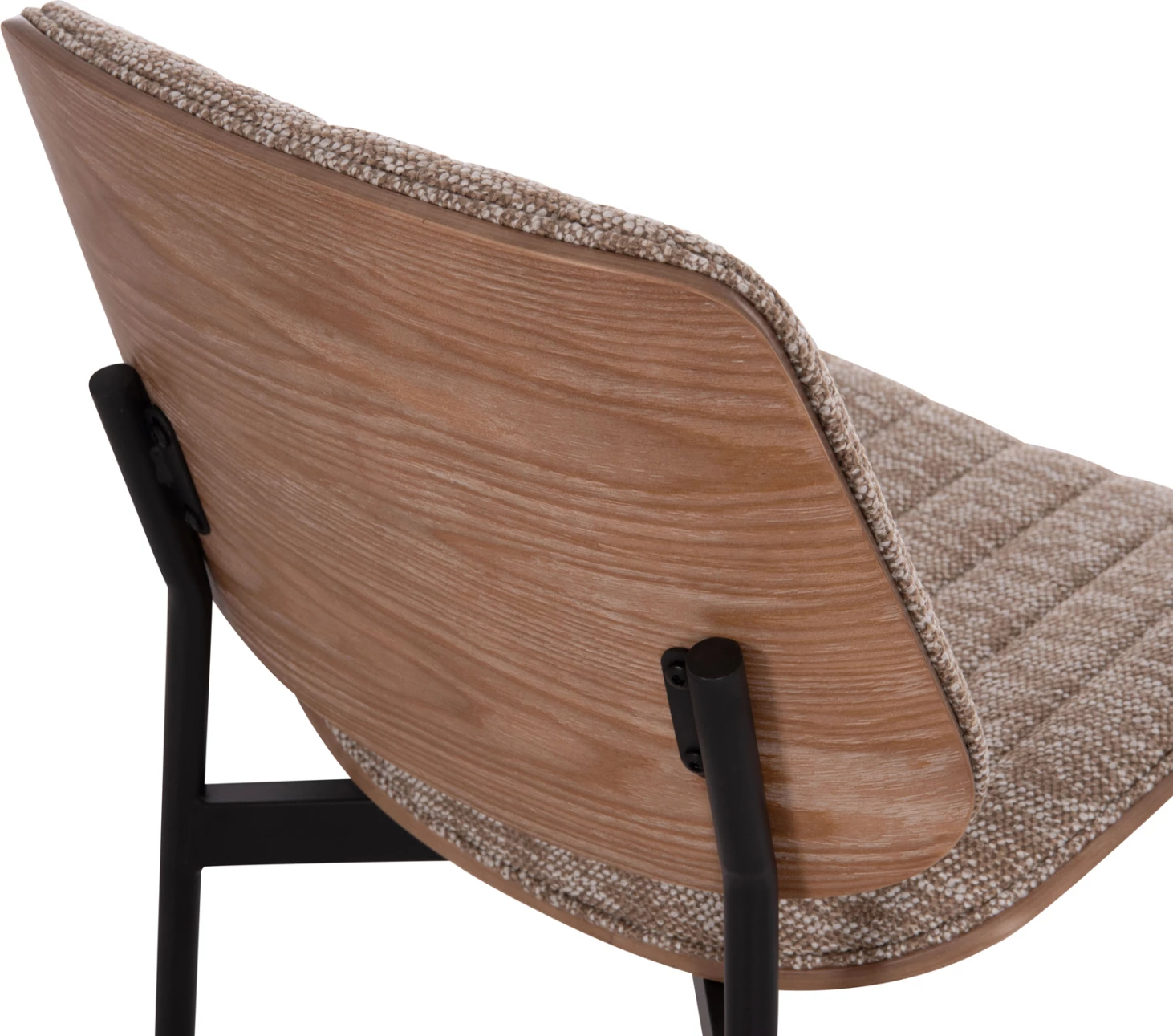 Karrige ngrënieje CONTI FH9983.01, metal i zi, material kafe, 49x56x82cm