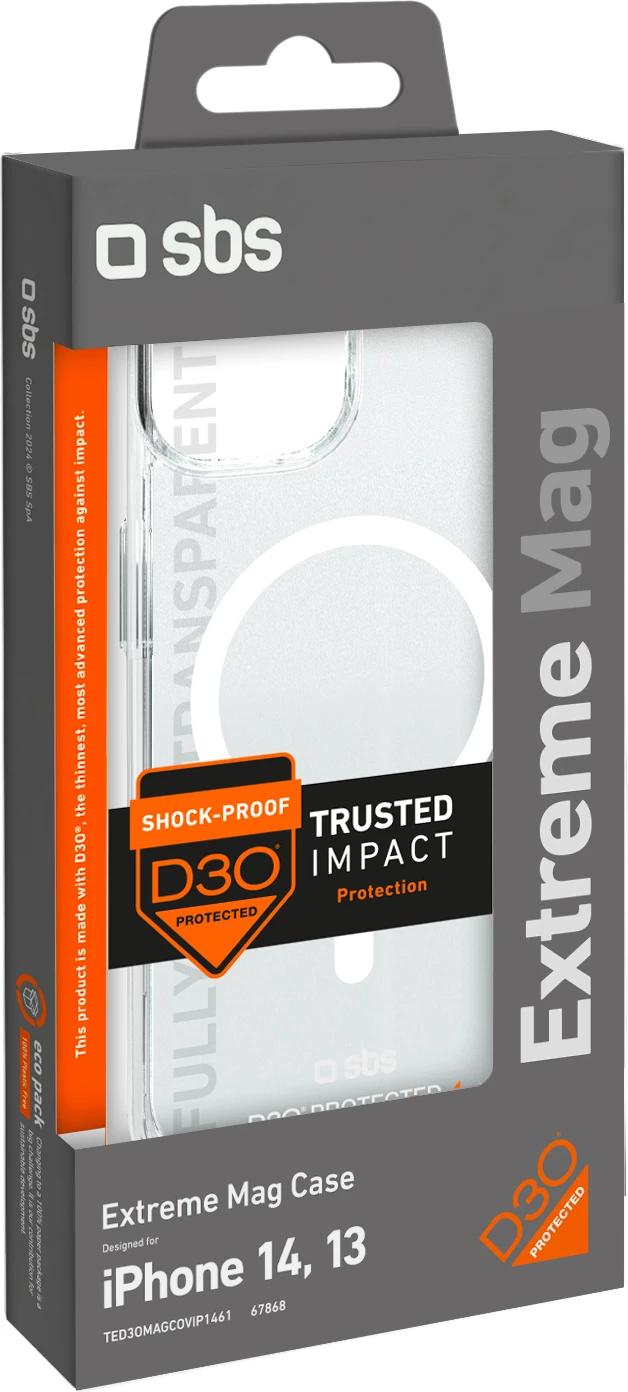 Mbështjellës SBS D3O MagSafe për iPhone 14/13, Transparent