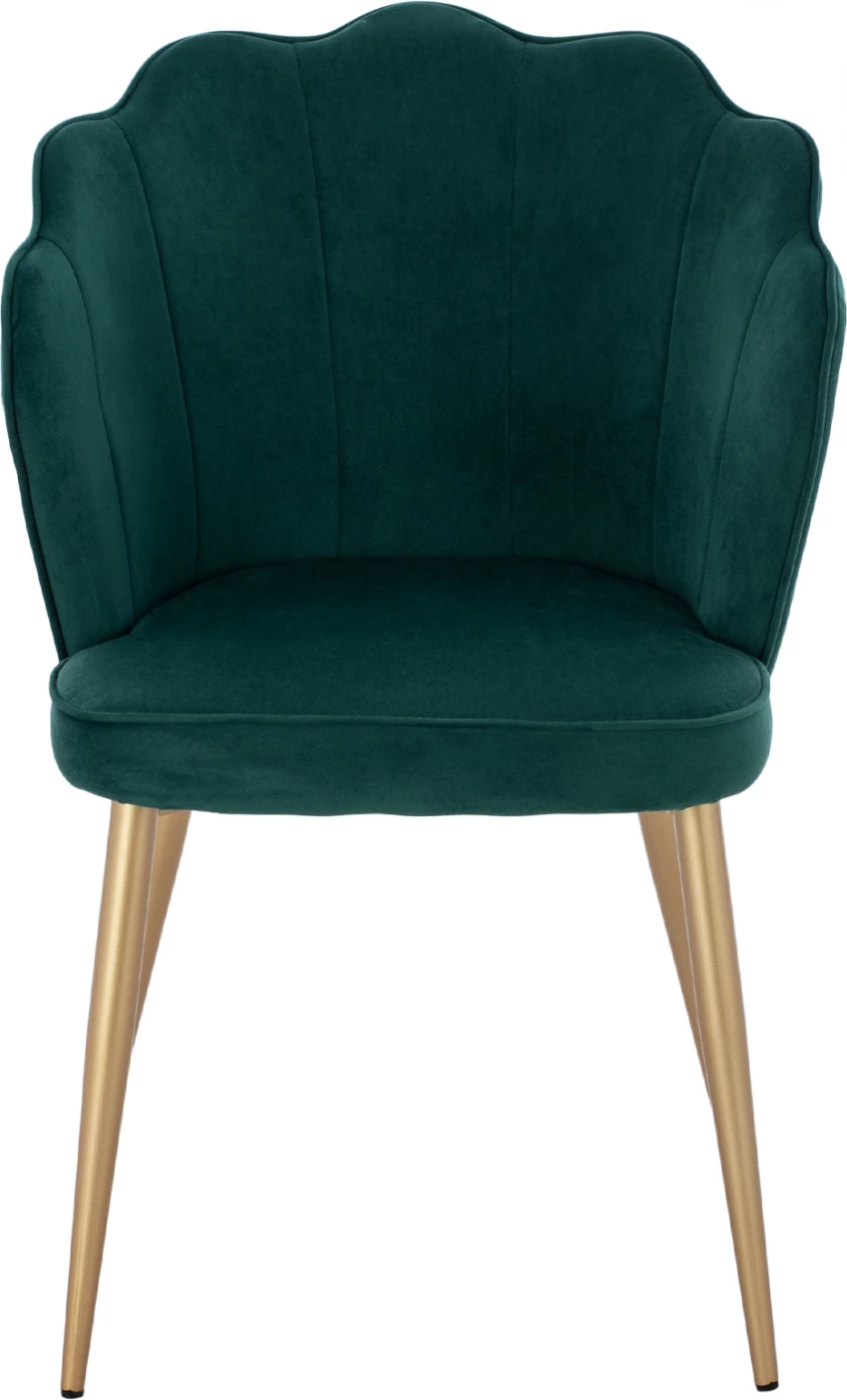 Karrige FH8737.03 kadife jeshile me kornizë metalike ari 48x48x85 cm., set prej 2 copë