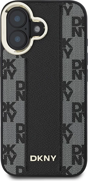 Mbështjellës DKNY për iPhone 16 Plus, MagSafe, lëkurë ekologjike, i zi