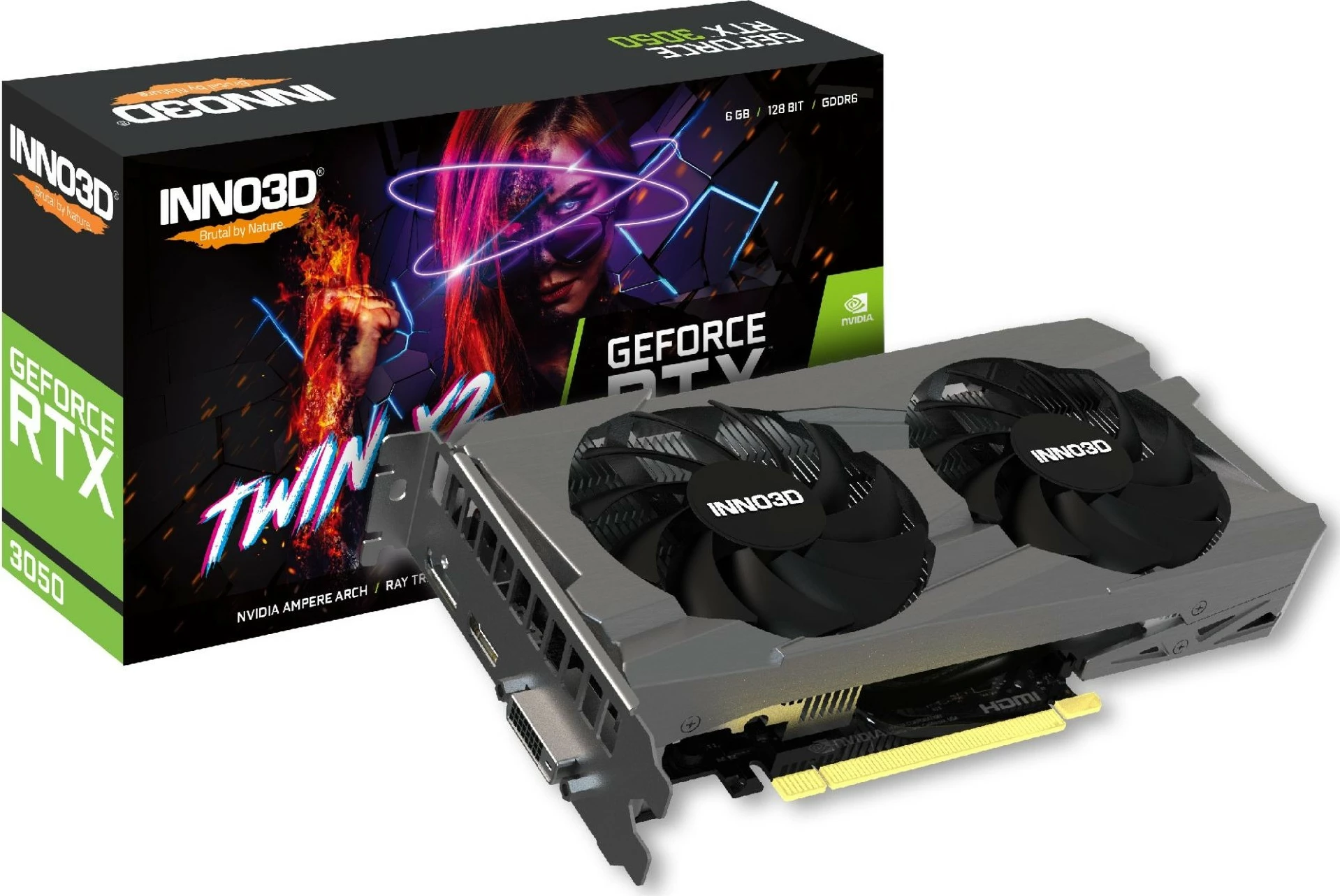 Kartelë grafike Inno3D GeForce RTX 3050 Twin X2, 6 GB, Gri