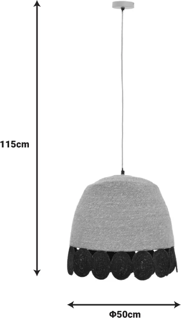 Llambë tavani Sonro Inart E27 natyrale Φ50x115cm