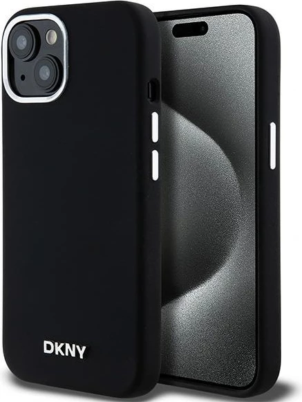 Mbështjellës DKNY Liquid Silicone MagSafe për iPhone 15 Plus / 14 Plus, i zi