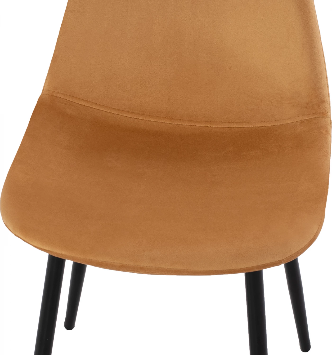 Karrige Leonardo Velvet Gold me këmbë metalike 45x47x87Y cm. ΗΜ00100.09, set prej 4 copë