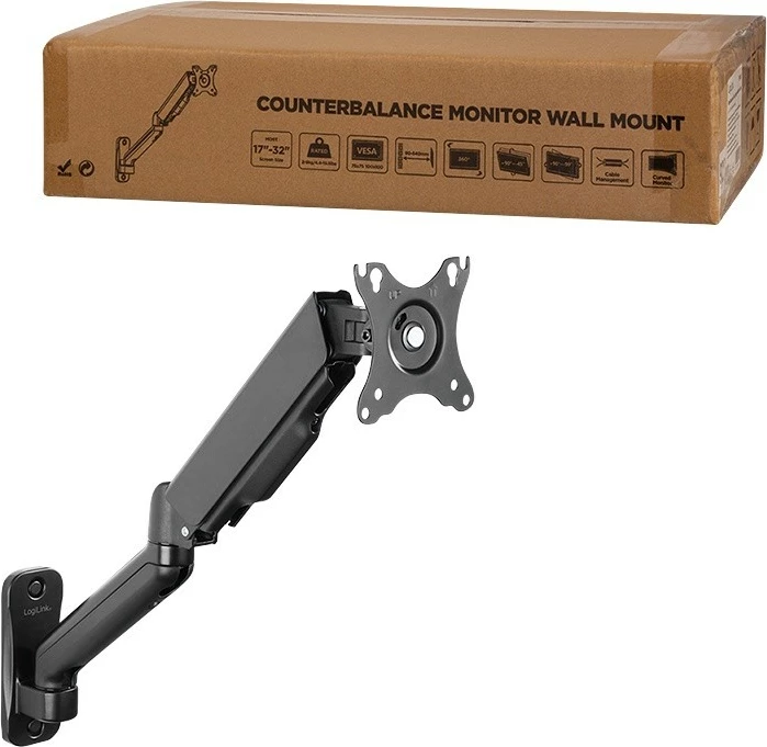 Mbajtëse muri për monitor LogiLink BP0145, për 17-32", VESA, max 9kg, e zezë