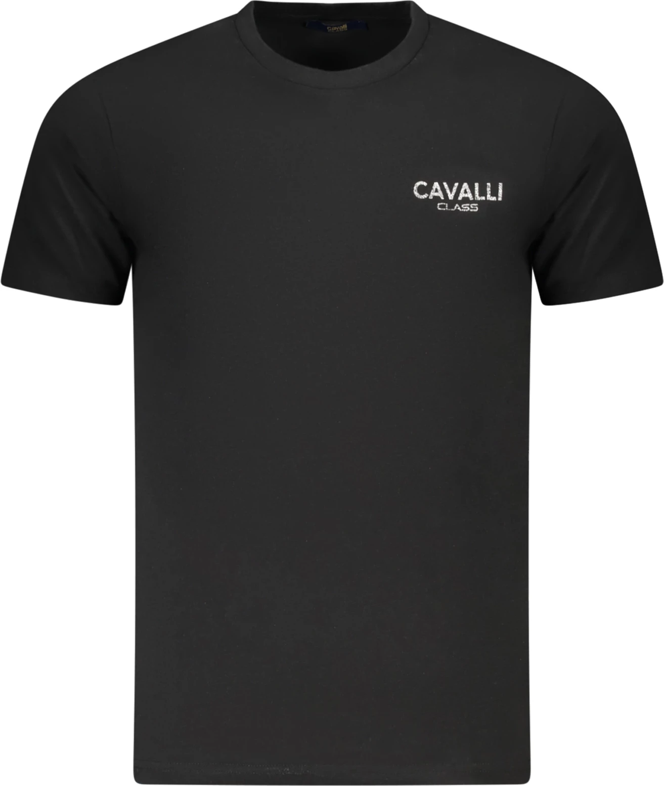 Maicë për meshkuj CAVALLI CLASS me menge të shkurta, e zezë