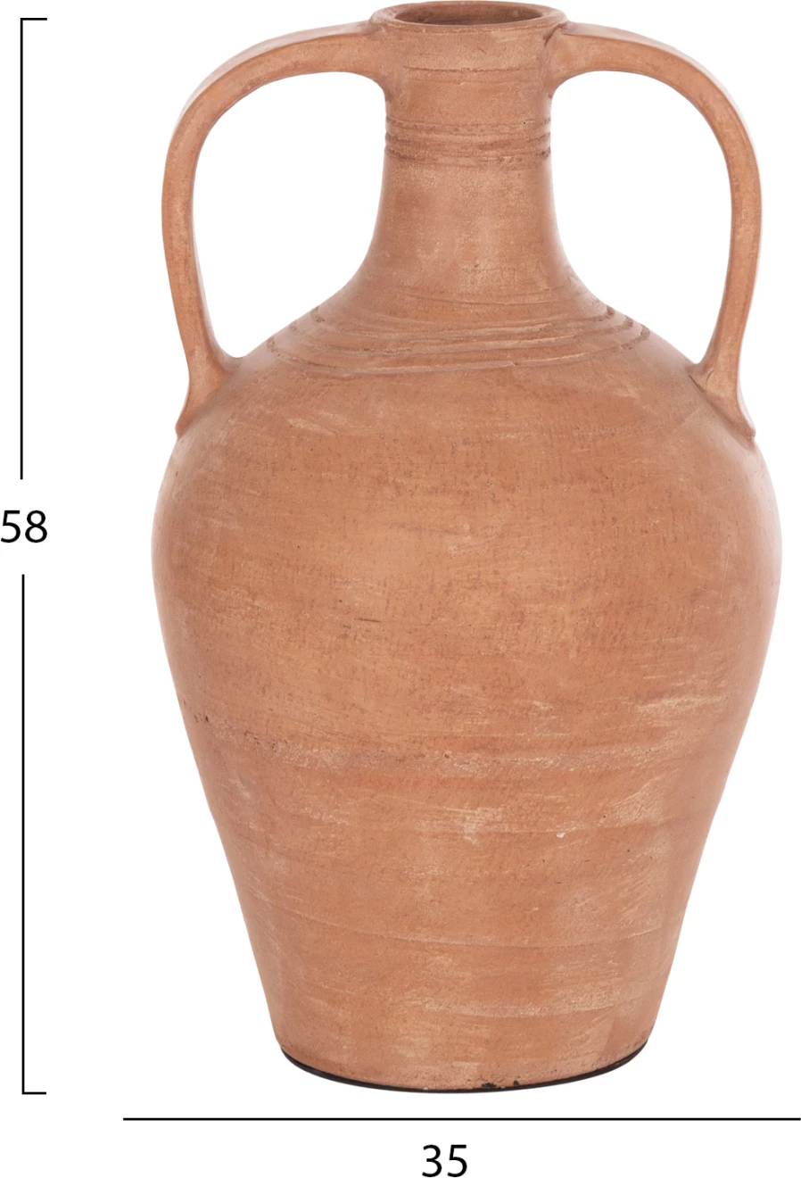 Vazo dekorative (amfora), terrakotë natyrale, FEAX FH4676.08L, 35x35x58cm