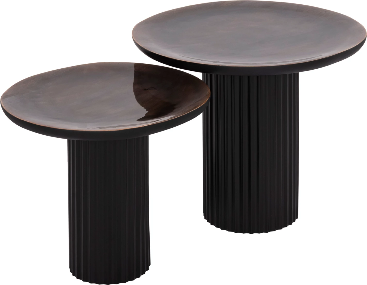 Tavolina kafeje 2 copë ELAF FH9999 dru mango, sipërfaqe të emaluara-baza hekuri