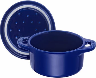 Mini Cocotte STAUB, 10 cm, e rrumbullakët, e kaltër e errët, qeramike