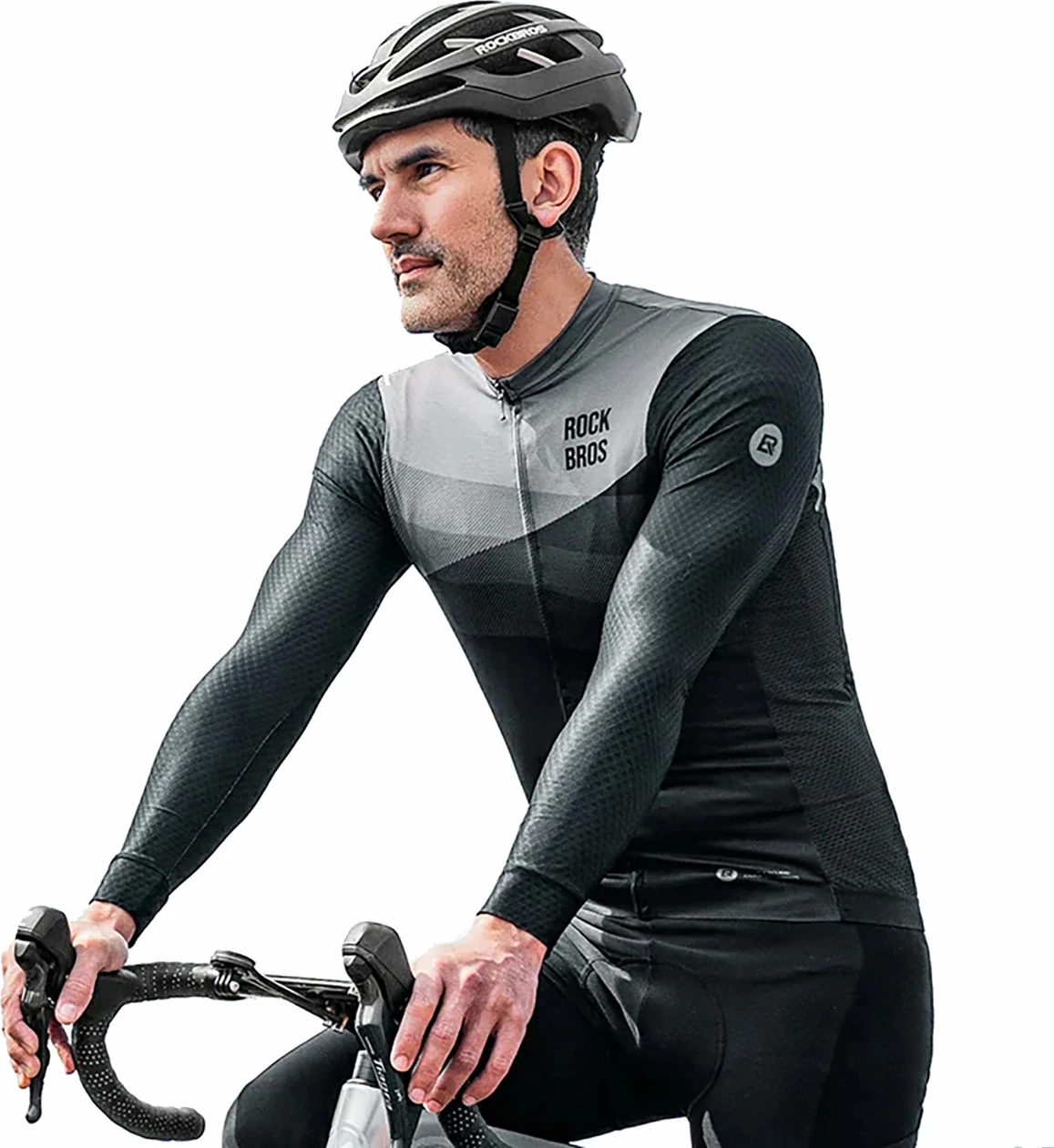 Bluzë çiklizmi Rockbros 15120009005, me mëngë të gjata, XXL, e zezë/gri