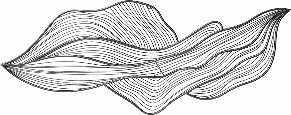 Dekor murale SWIRL, metal, gri mat, 113x4x59 cm