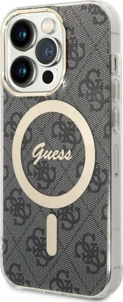 Mbështjellës Guess 4G MagSafe për iPhone 14 Pro, i zi