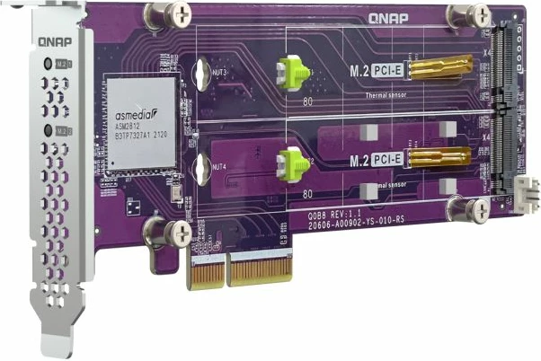 kartelë zgjerimi PCIe QNAP QM2-2P-344A, 2x M.2 NVMe 22110/2280, PCIe Gen3 x4