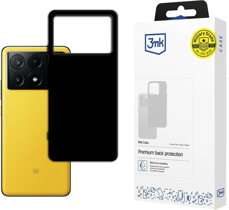 Mbështjellës 3mk Matt Case për Xiaomi Poco X6 Pro 5G, i zi