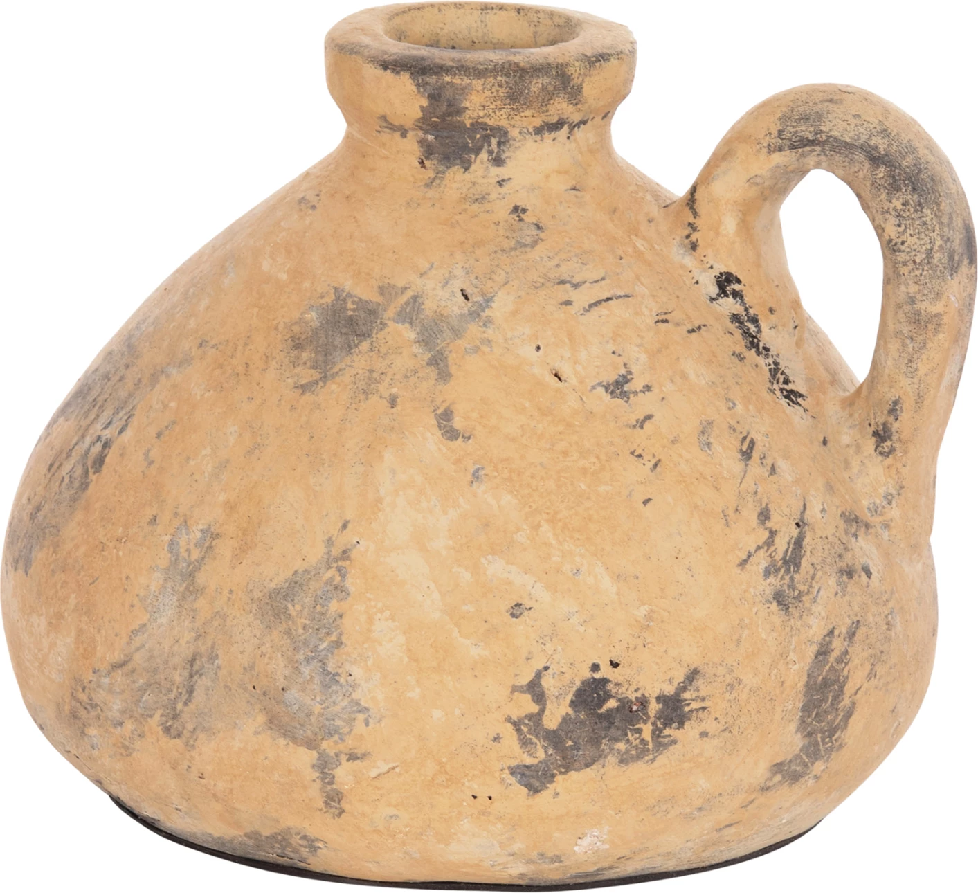 Vazo dekorative tavoline VERMO, terrakotë, bezhë e fërkuar, Φ22x17Hcm