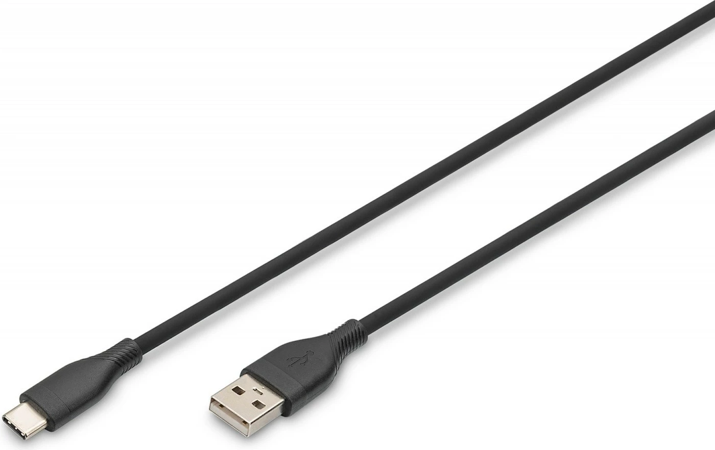 Kabllo silikoni Digitus AK-300340-010-S, USB-A në USB-C, 1m, e zezë
