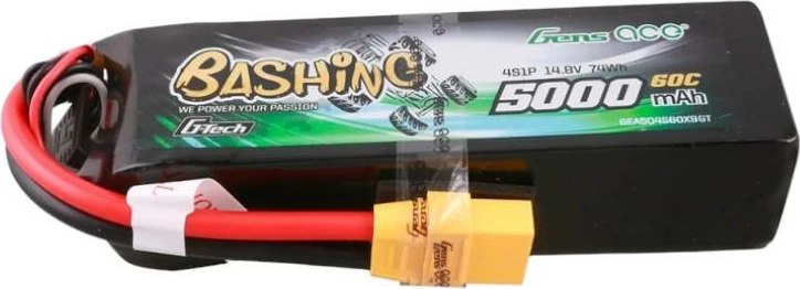 Bateri LiPo Gens ace G-Tech 5000mAh 14.8V 4S1P 60C me XT90, Bashing Series