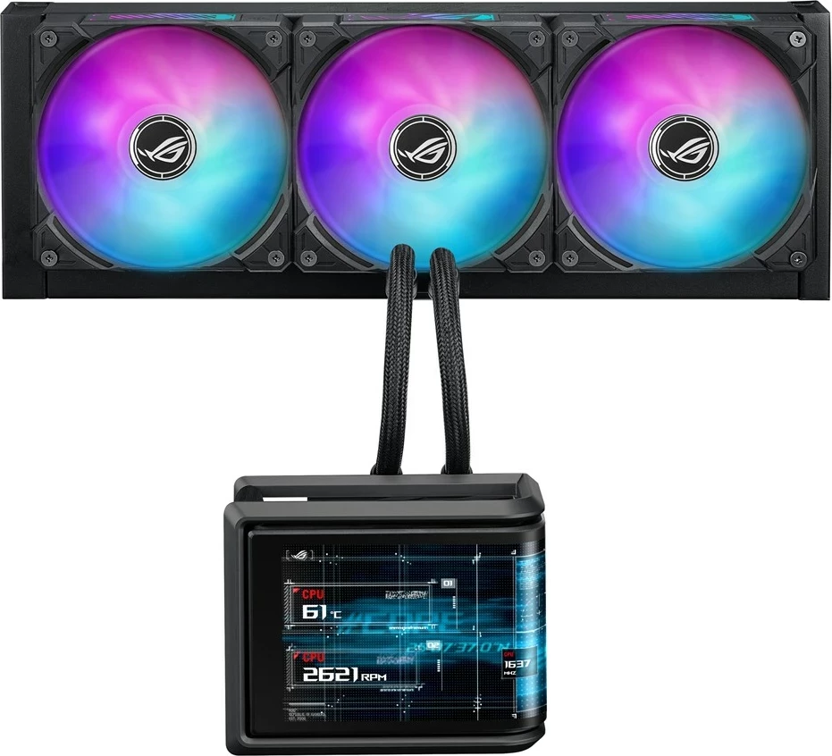 Kasë ftohëse uji ASUS ROG Ryuo IV SLC 360 ARGB, 3 ventilatorë 12 cm, e zezë