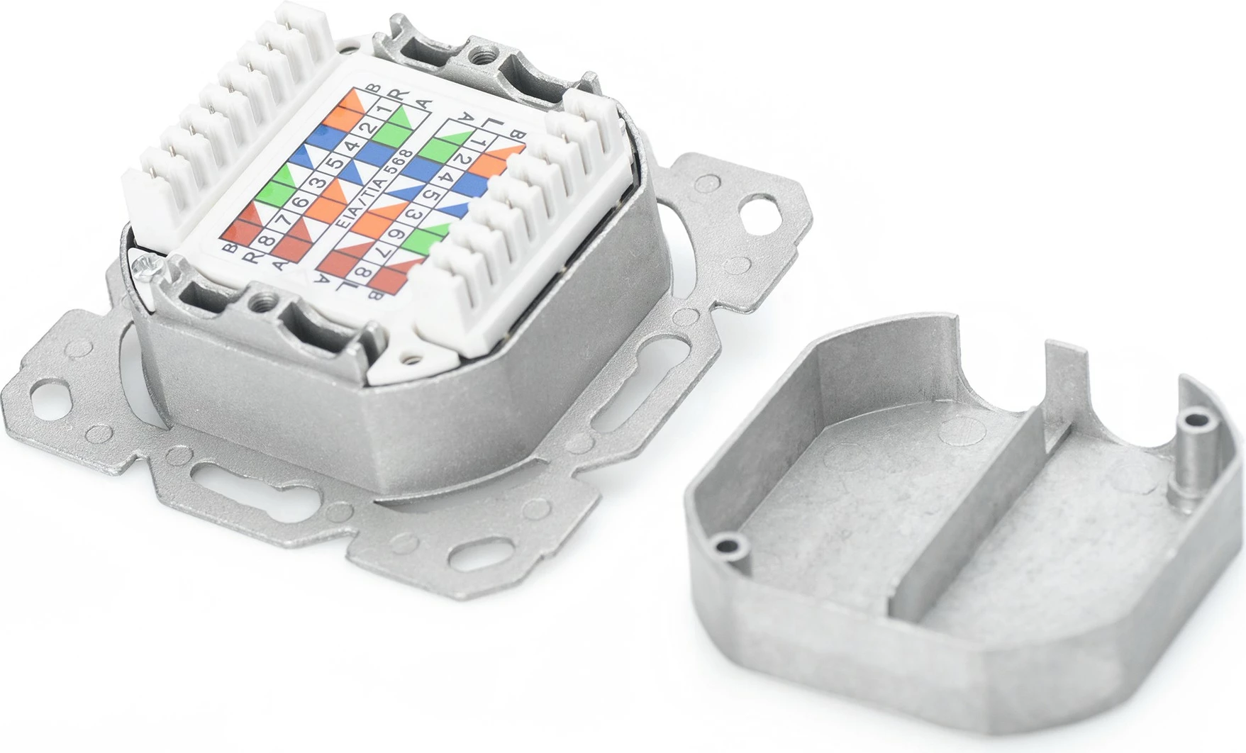 Prizë rrjeti Digitus Cat6a 2xRJ45, e bardhë, Unterputz