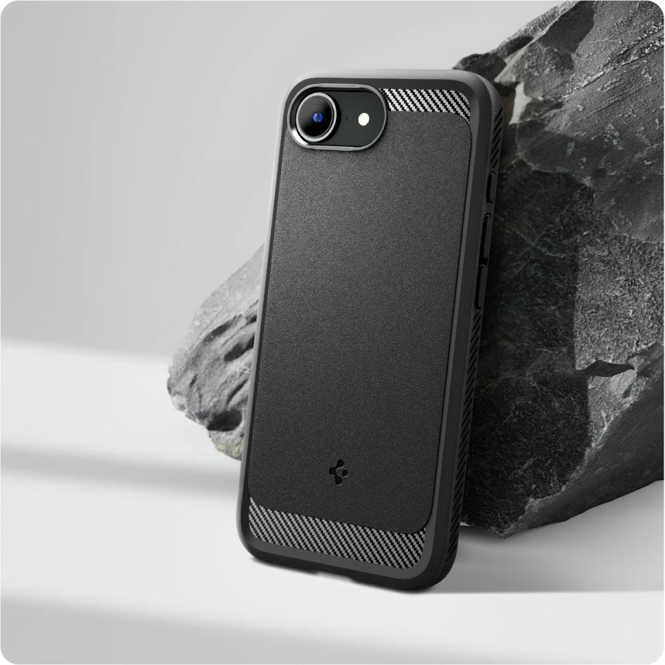 Mbështjellës Spigen Rugged Armor MagSafe për iPhone 16e, i zi