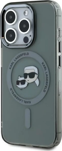 Mbështjellës Karl Lagerfeld KLHMP15XHLSKCK për iPhone 15 Pro Max 6.7", hardcase, MagSafe, i zi