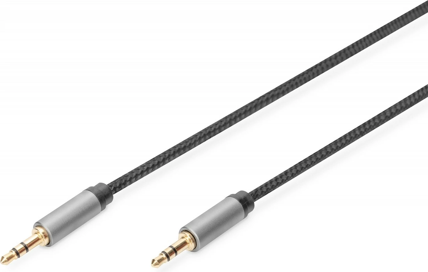 Kabllo audio Digitus DB-510110-030-S, 3.5mm minijack M/M, 3m, najlon, zi/gri