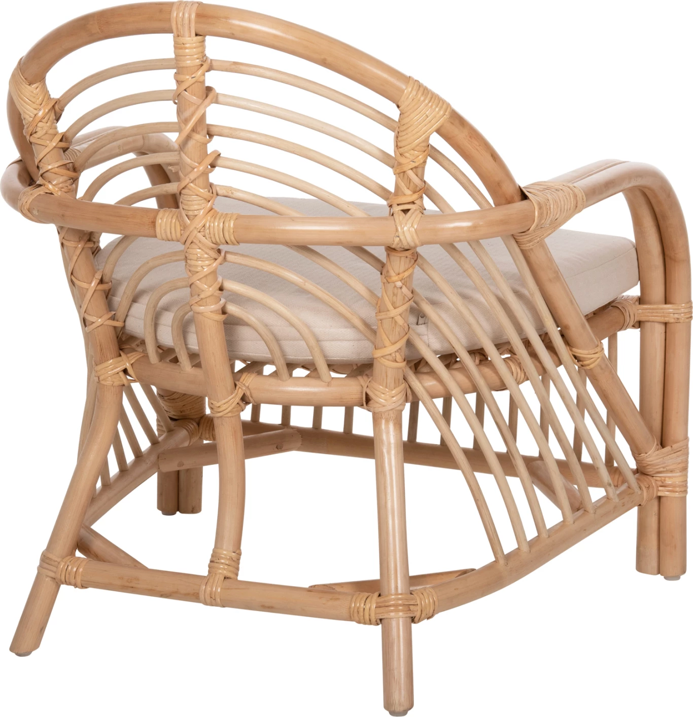 Karrige për krah FEMUR FH9837 rattan, jastëk ngjyrë bardhë, 72x66x75 cm