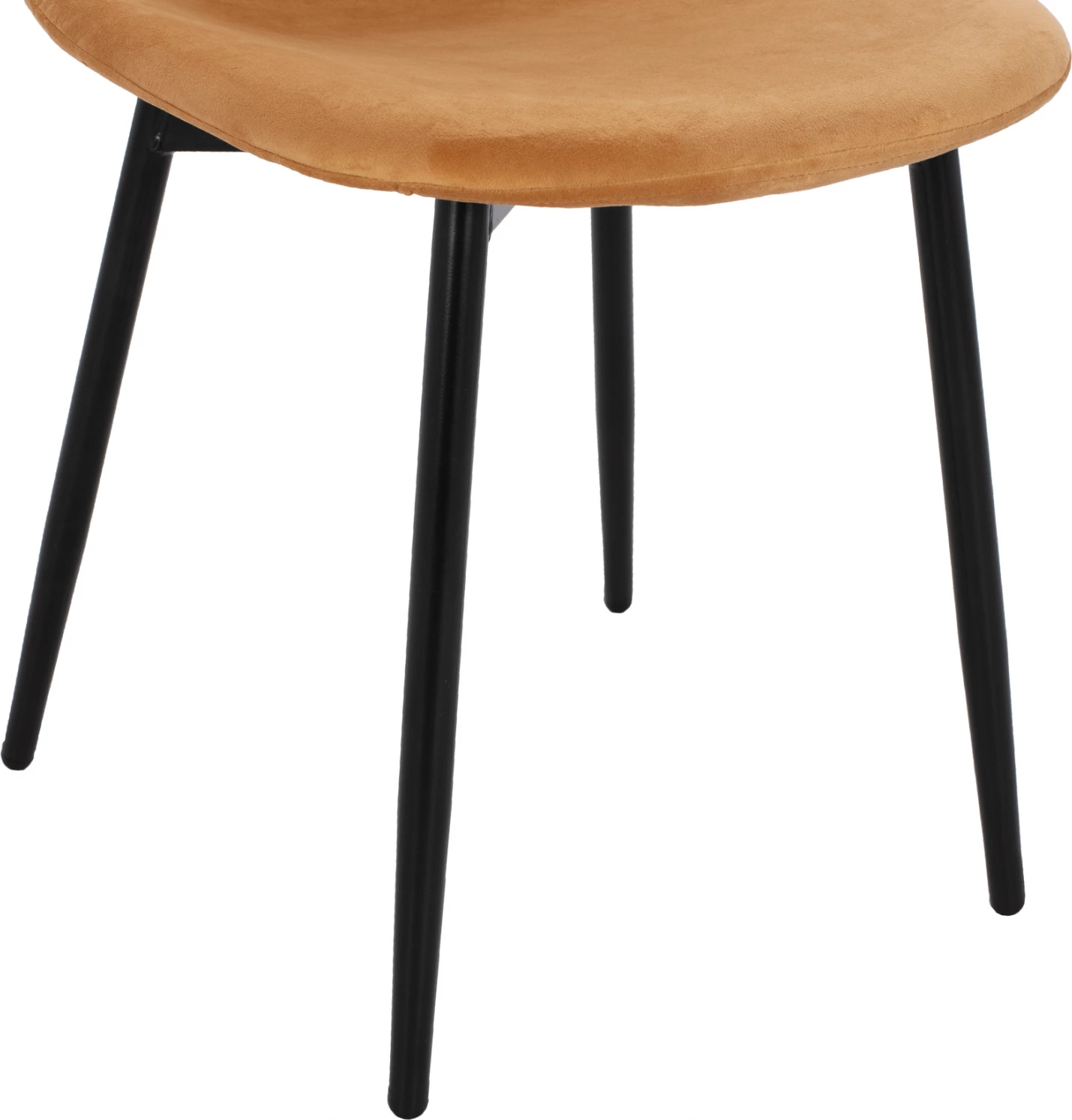 Karrige Leonardo Velvet Gold me këmbë metalike 45x47x87Y cm. ΗΜ00100.09, set prej 4 copë