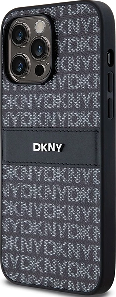 Mbështjellës DKNY Mono Stripe & Metal Logo për iPhone 14 Pro, e zezë